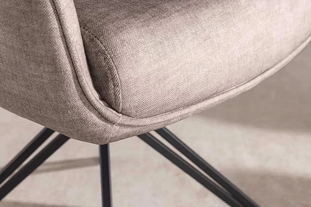 Dizajnová otočná stolička Brock taupe zamat