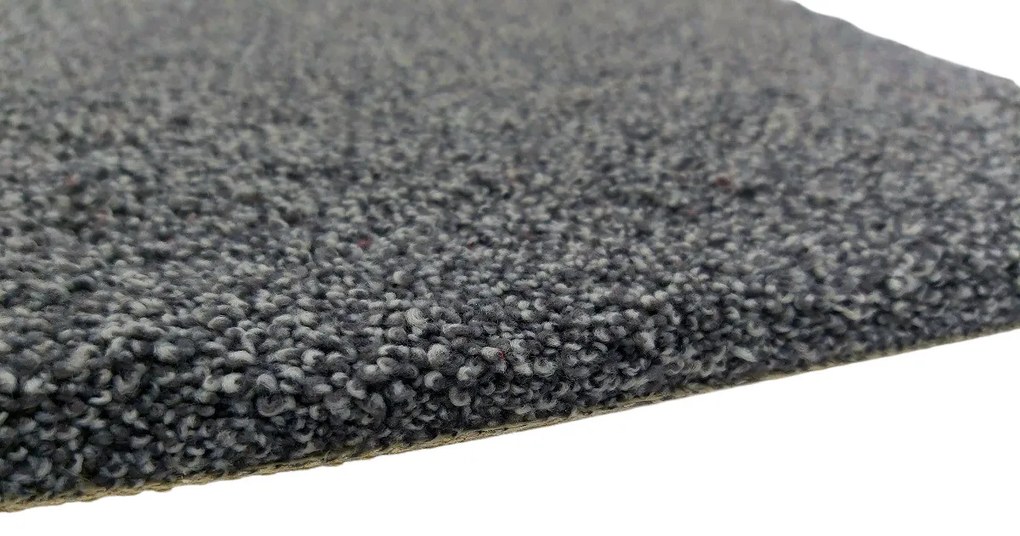 Koberec metráž Supersoft 850 tm. šedý, na mieru s bordúrou, šíře 4m, šedá, ab (mriežka), chodba / predsieň, Tapibel