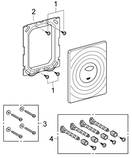 GROHE 38861000 - Ovládacie tlačidlo SURF 156 × 197 mm, lesklý chróm