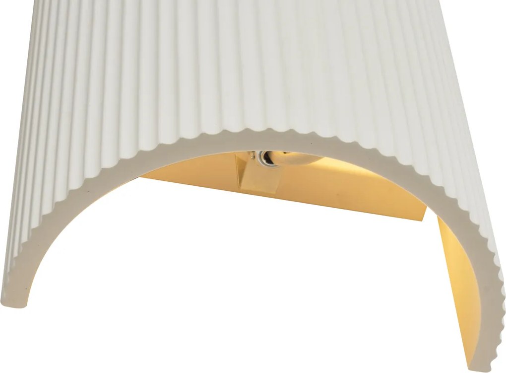 Škandinávske nástenné svietidlo béžové oválne - Plaster