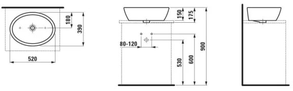 LAUFEN H8129640001121 - Umyvadlo PRO 52x39 cm keramika, biela