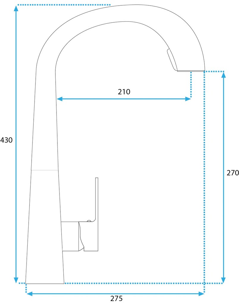 Rea Ross, stojanková drezová batéria h-430, medená matná, REA-B9635