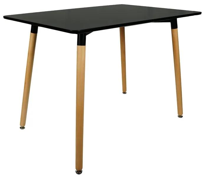 Čierny jedálenský set 1+4, stôl BERGEN 120 + stolička BALI MARK