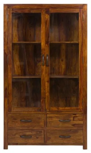 furniture-nabytek.cz - Masívna vitrína Palison z palisandra, lakovaná, tmavo hnedá