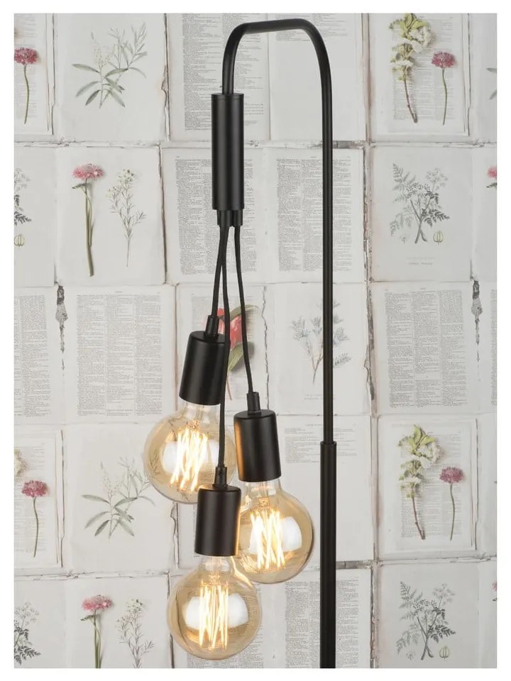 Čierno-sivá stojacia lampa s kovovým tienidlom (výška 190 cm) Oslo – it's about RoMi