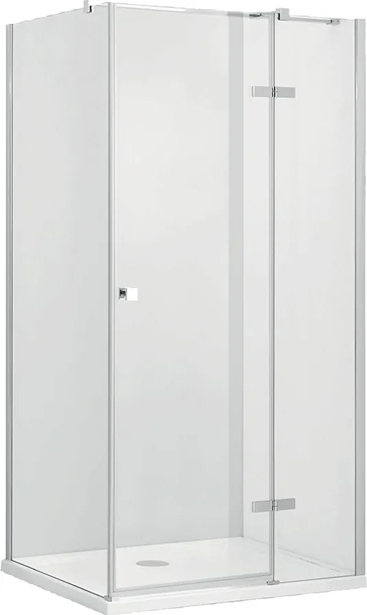 Besco Štvorcový sprchový kút PIXA GUN METAL SQ 90x90, výška 195 cm - bez vaničky BESCO-Orientácia: Ľavá