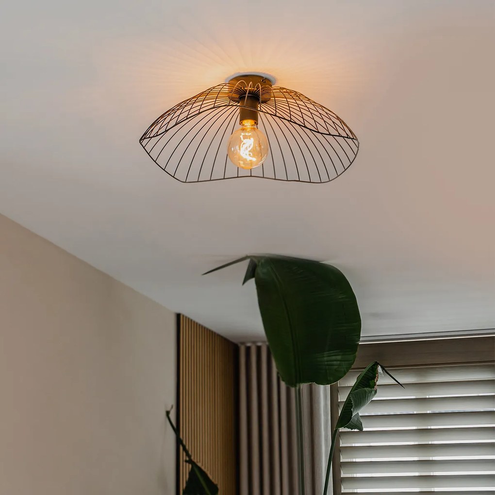 Dizajnové stropné svietidlo čierne 50 cm - Pua