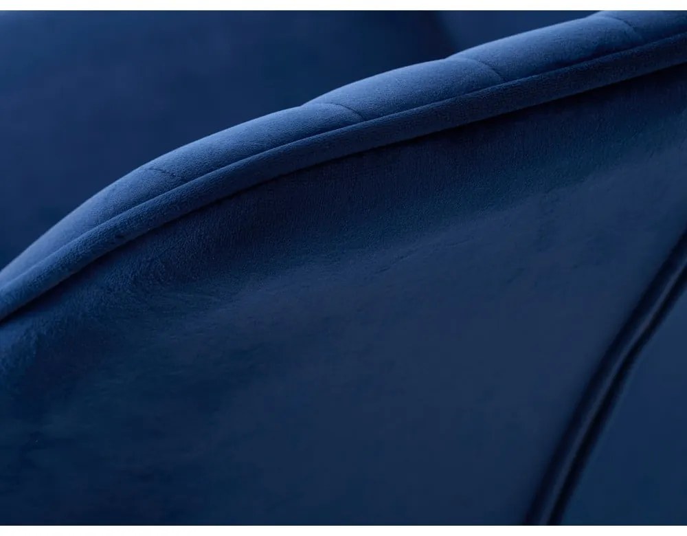 Tmavomodré čalúnené jedálenské kreslá v súprave s podrúčkami 2 ks Nolan Stripe – Unique Furniture