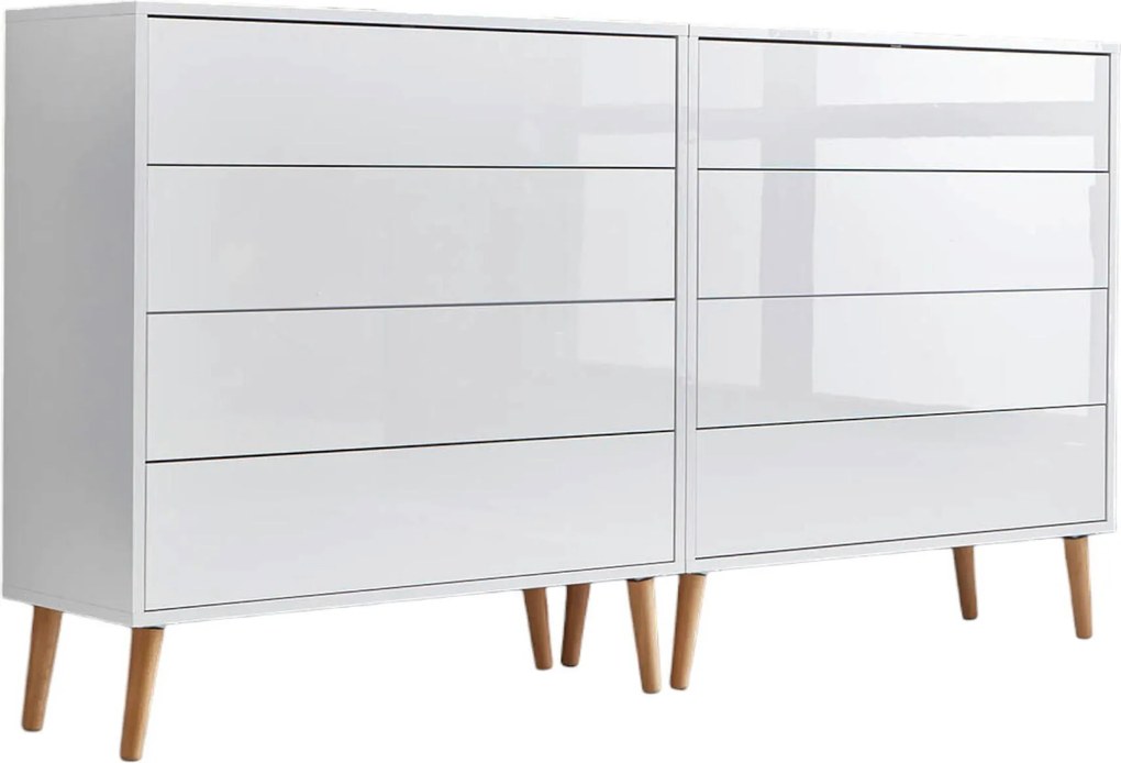 XXXLutz ŠIROKÁ KOMODA, biela, biela s vysokým leskom, 158/86/33 cm MID.YOU - Komody - 001067001501