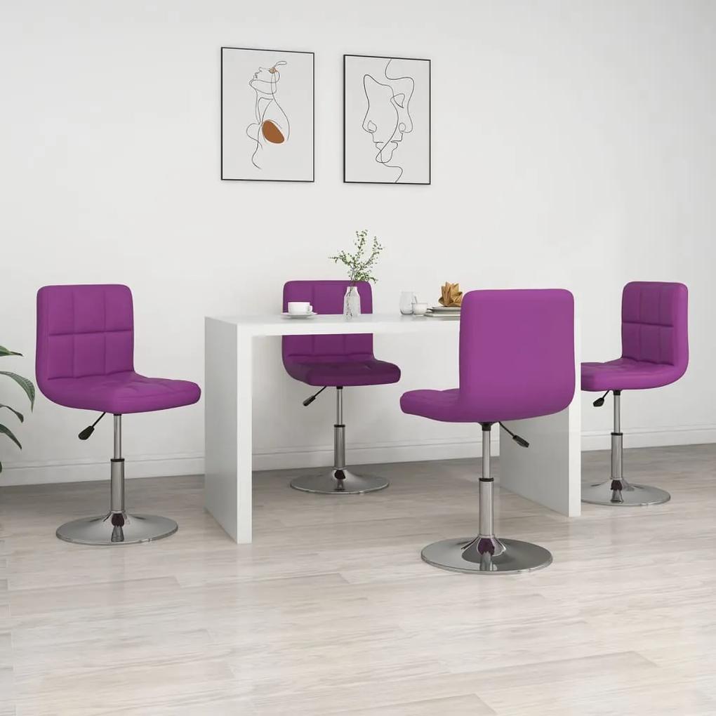 Jedálenské stoličky 4 ks, fialové, umelá koža 334197