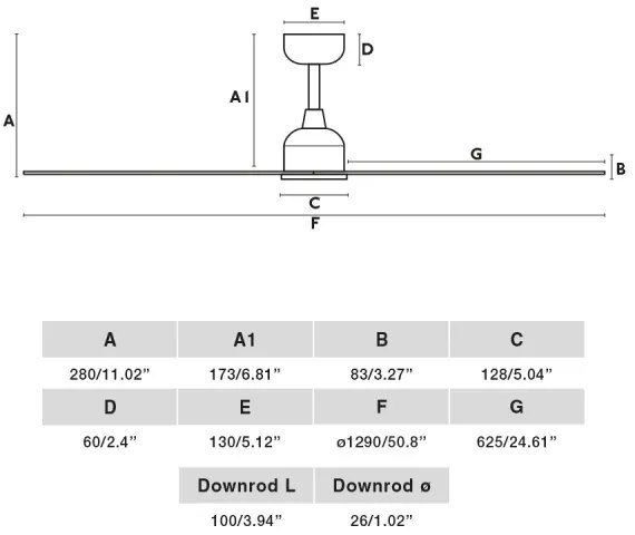 FARO 34301 - Stropný ventilátor PALMA hnedá pr. 129 cm IP44 + diaľkové ovládanie