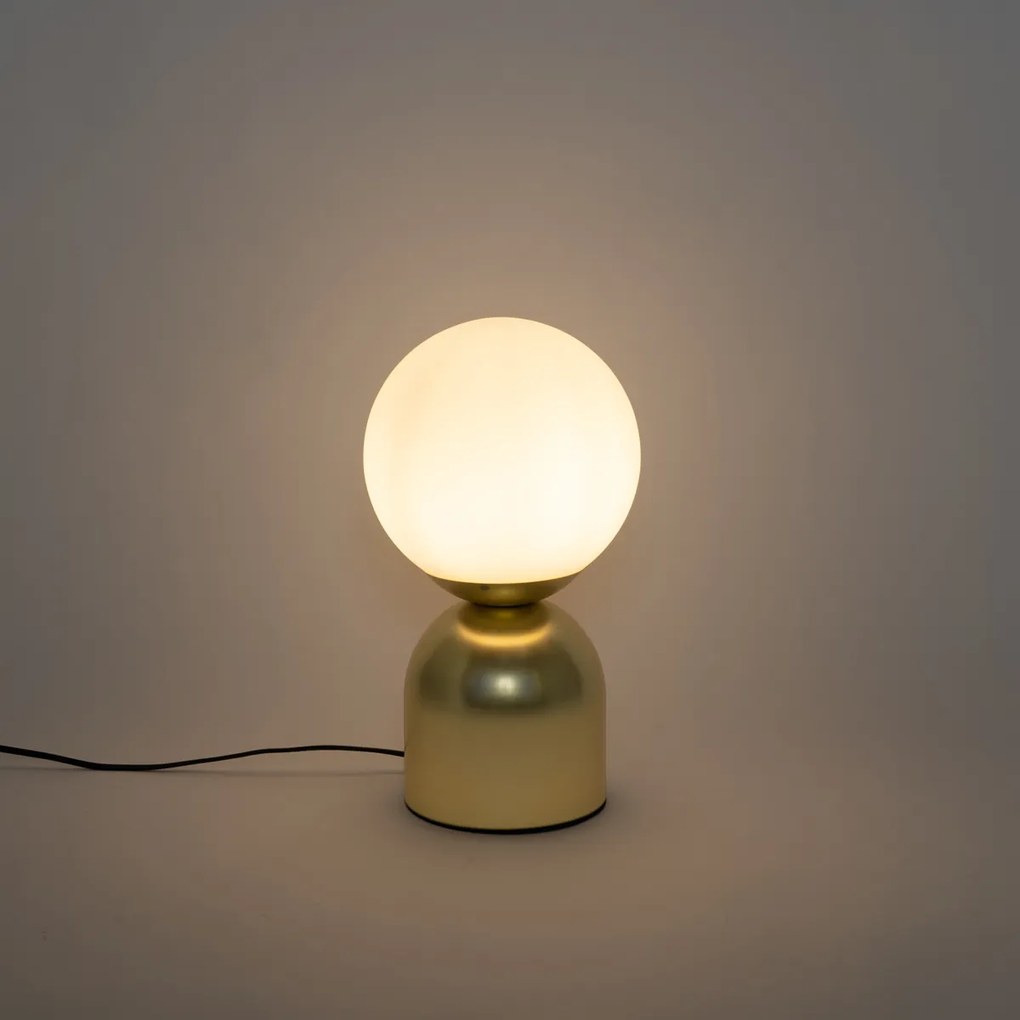 Stolná lampa Hotel Chic zlatá s opálovým sklom - Pallon Trend