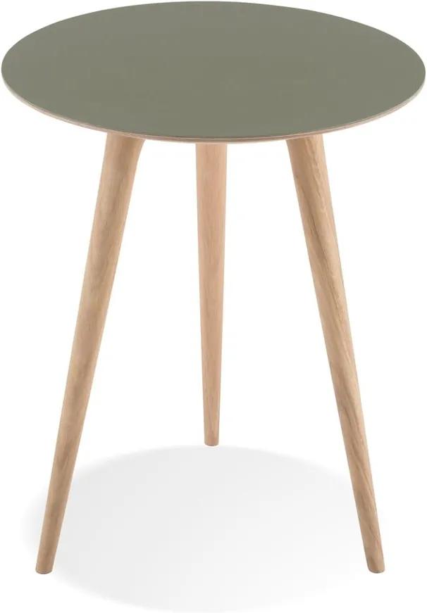 Príručný stolík z dubového dreva so zelenou doskou Gazzda Arp, ⌀ 45 cm