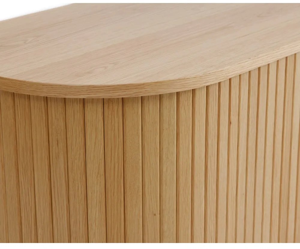 Komoda v dekore duba s posuvnými dverami v prírodnej farbe 120x76x45 cm Nola – Unique Furniture