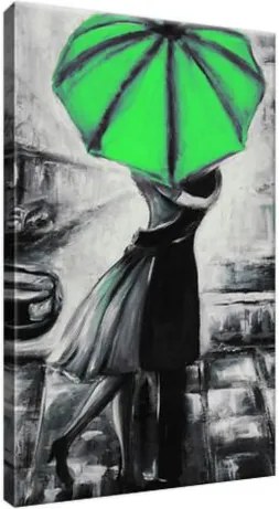Obraz na plátne Zelený bozk v daždi 20x30cm 2473A_1S