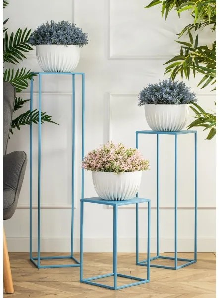 Stojan na kvety 100x24 cm modrá