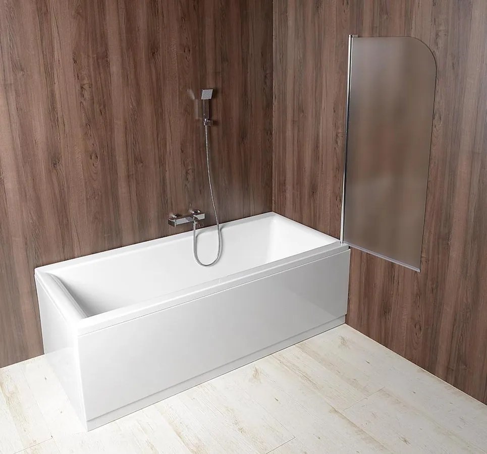 Aqualine Aqualine, VILMA vaňová zástena 600x1400 mm, chrom, pravá, brick sklo, AQ6018P
