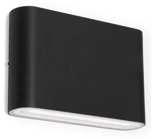 LED2 - LED Vonkajšie nástenné svietidlo FLAT 2xLED/3W/230V IP65 čierna
