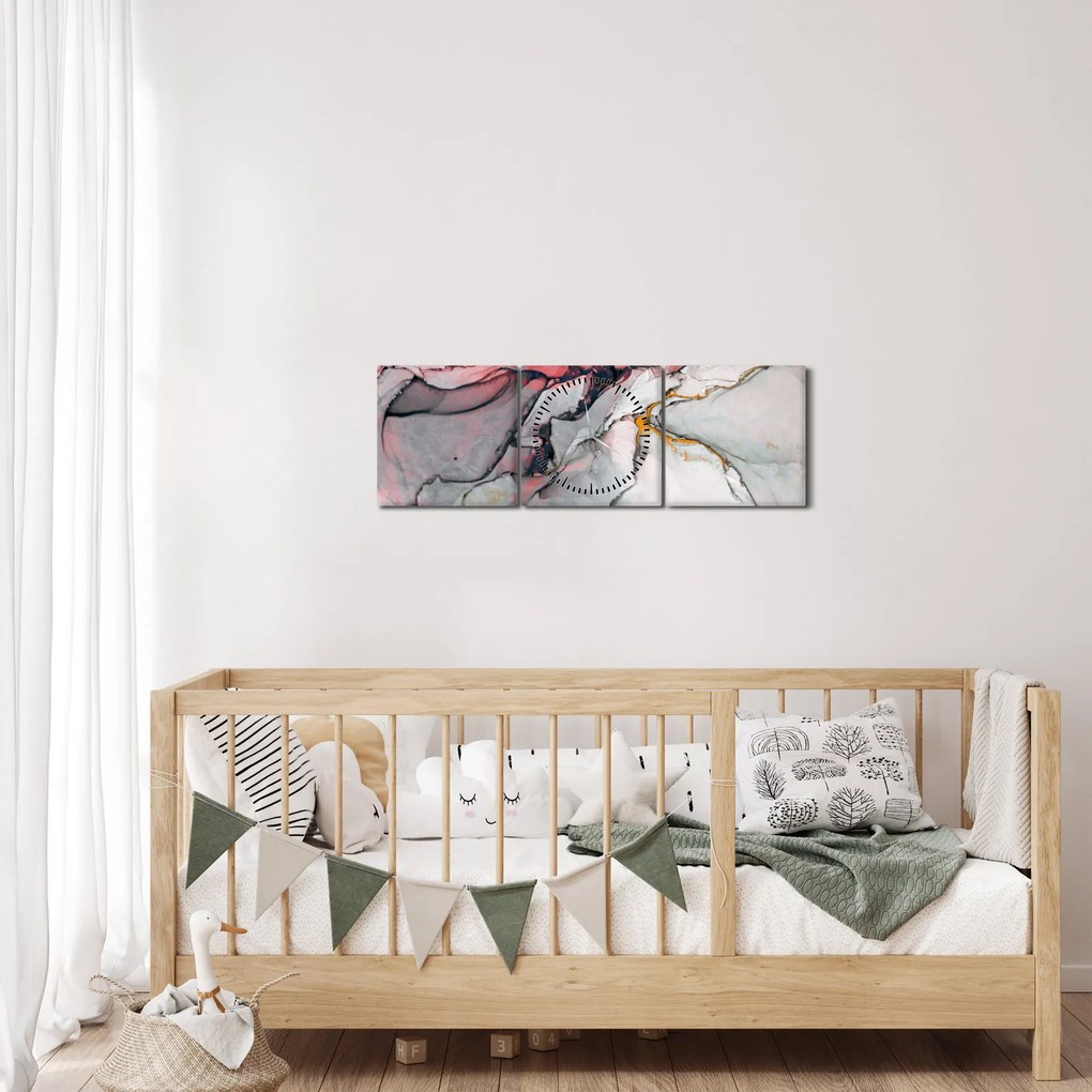 Obraz abstrakcie (s hodinami) (90x30 cm)