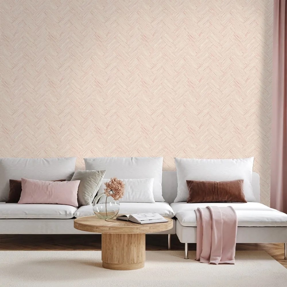 Samolepiaca tapeta elegantná béžová textúra košíkovej väzby