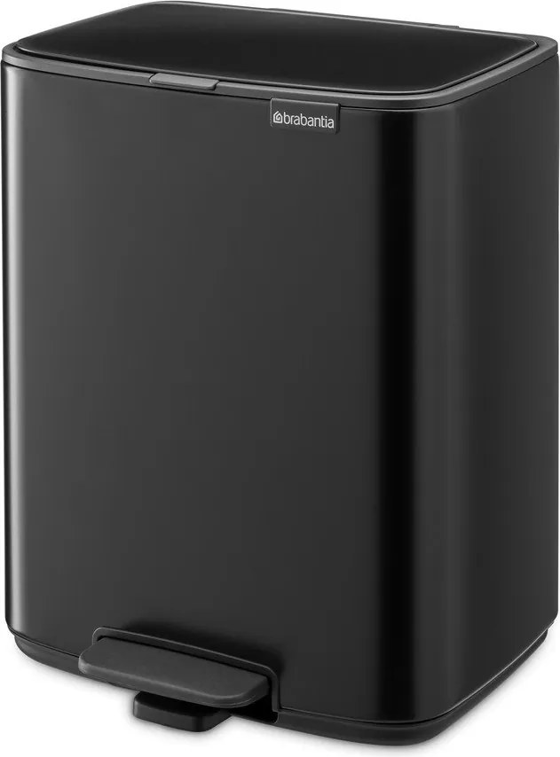 Matne čierny pedálový oceľový odpadkový kôš 12 l Bo – Brabantia