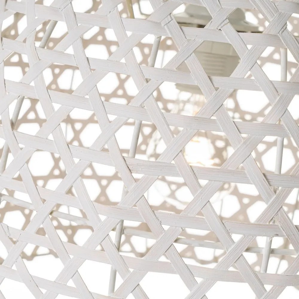 Krémové závesné svietidlo s bambusovým tienidlom ø 35 cm – Casa Selección