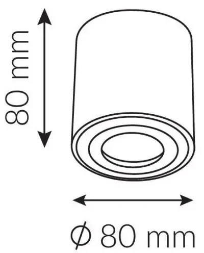 Stropné bodové prisadené svietidlo ADA 1 OZZO 212-B/BL GU10 BLACK ADA1-212-B_BL