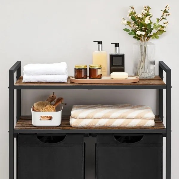 Koš na bielizeň REX hnedý/čierny