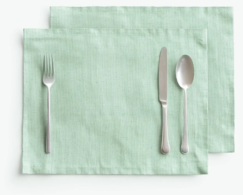 Goldea prestieranie na stôl z ľanovej zmesi - svetlo mätové - sada 2ks 30 x 40 cm