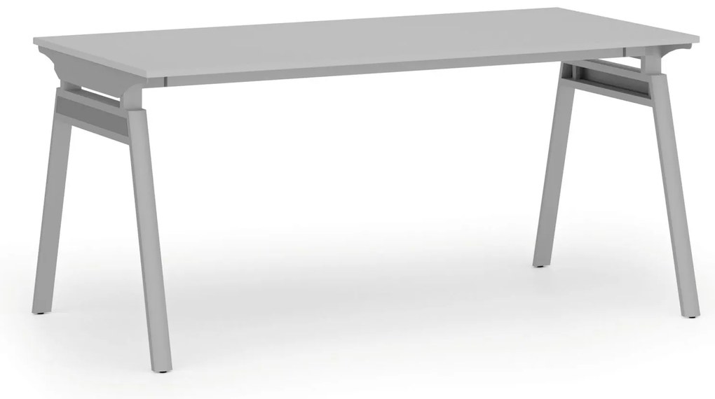 Kancelársky stôl PRIMO SIGMA, 160x80 cm, sivá podnož, sivá