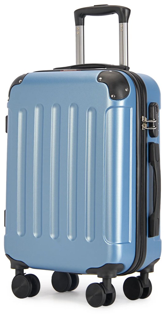 Kabínový kufor na 4 kolieskach 55x39x20cm ľadovo modrá