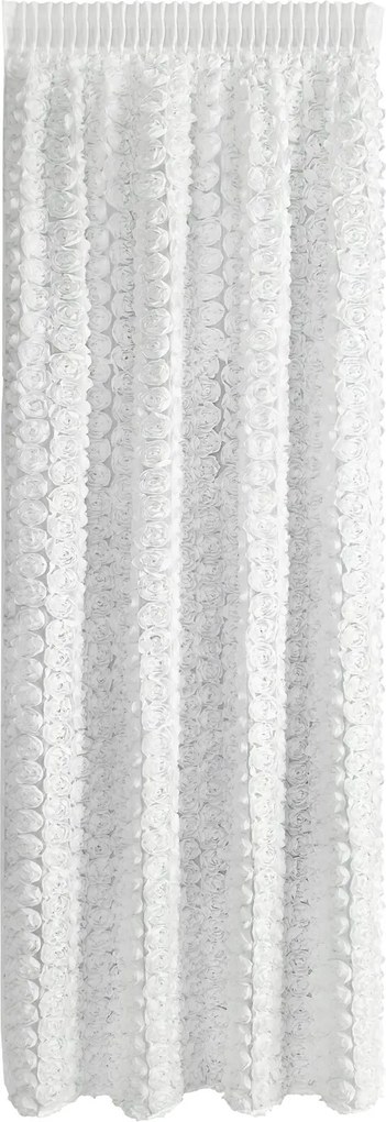 ZÁCLONA NA PÁSKE EVA MINGE ROSES6 140X270 CM BIELA