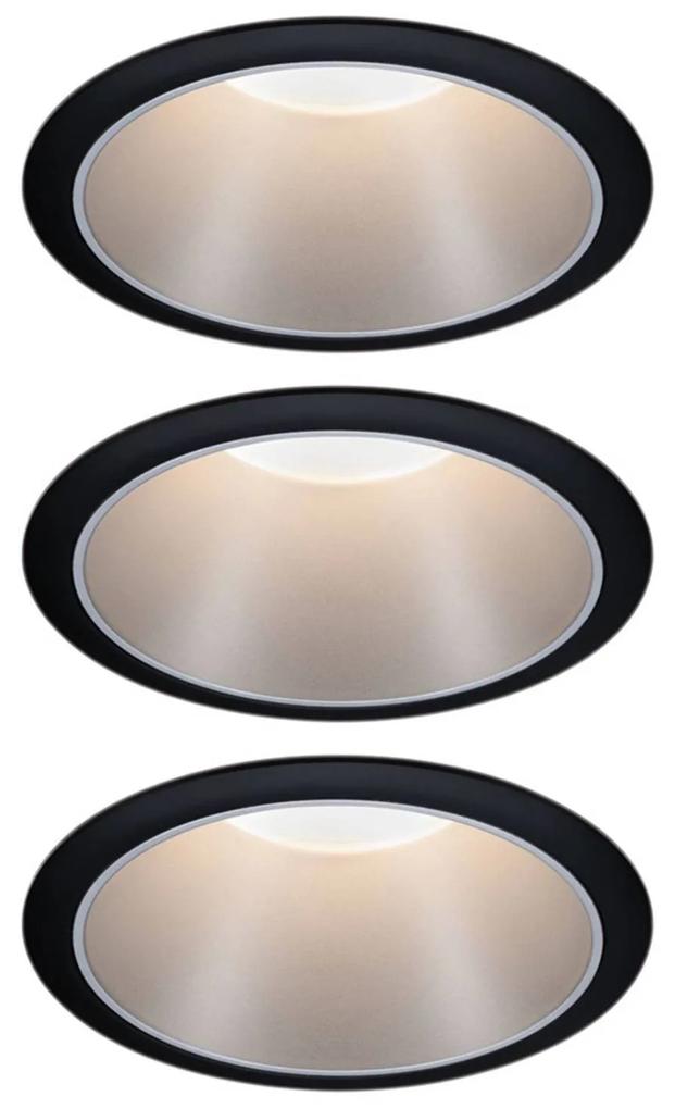 Paulmann Cole bodové LED, striebro-čierne 3 kusy