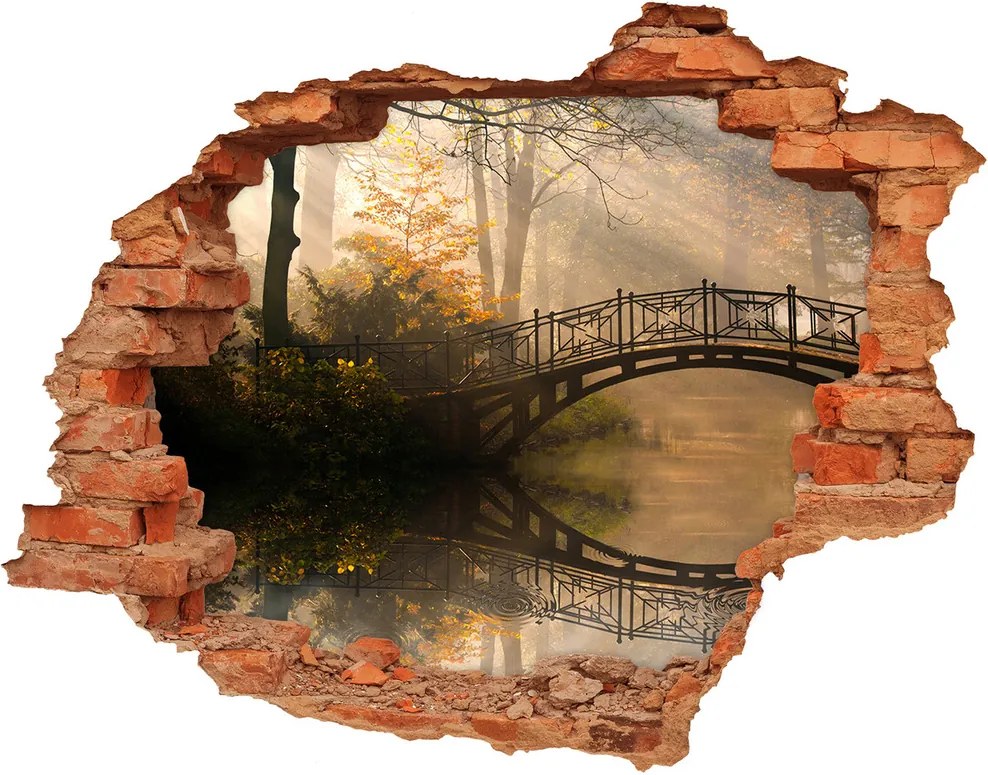 Diera 3D v stene nálepka Starý most jeseň WallHole-cegla-90x70-44630410