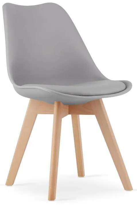 Jedálenská zostava TODI 80cm okrúhly stolový set biely+ 4 stoličky MARK sivé