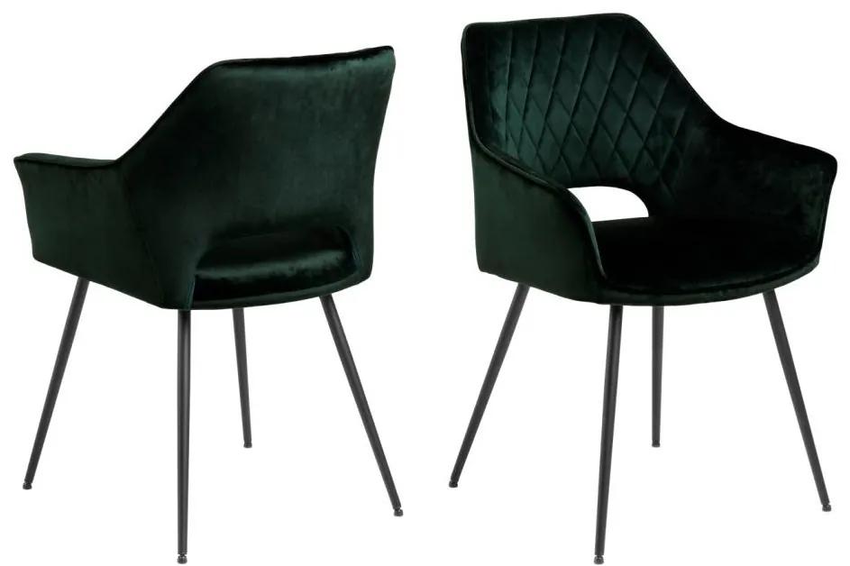 ACTONA Sada 2 ks Jedálenská stolička Felina zelená 81 × 56 × 58 cm