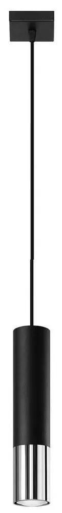 Sollux SL.0940 - Luster na lanku LOOPEZ 1xGU10/10W/230V čierna/chróm