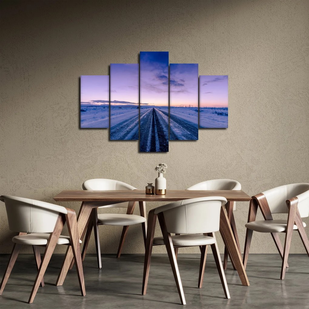 Obraz cesty v zime (150x105 cm)