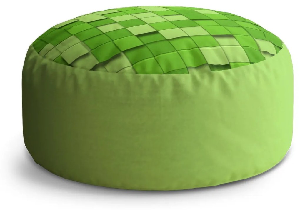 Sablio Taburet Circle Green Blocks 3D: 38x48 cm
