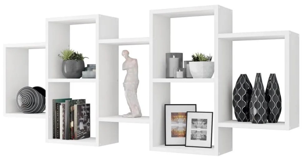 Nástenná polica TRIO 65x161 cm biela