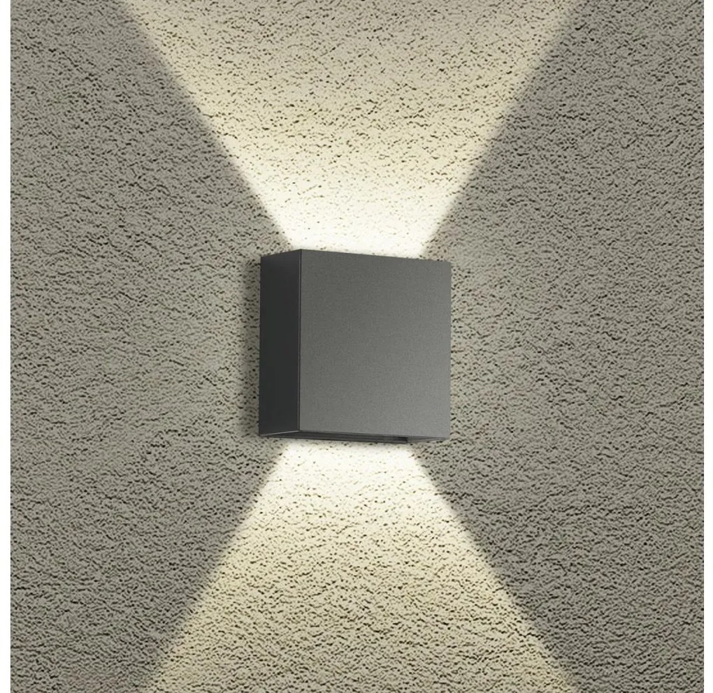 Brilagi – LED vonkajšie nástenné svietidlo DOUBLERAY, LED 4 W / 230 V, antracit, krytie IP65