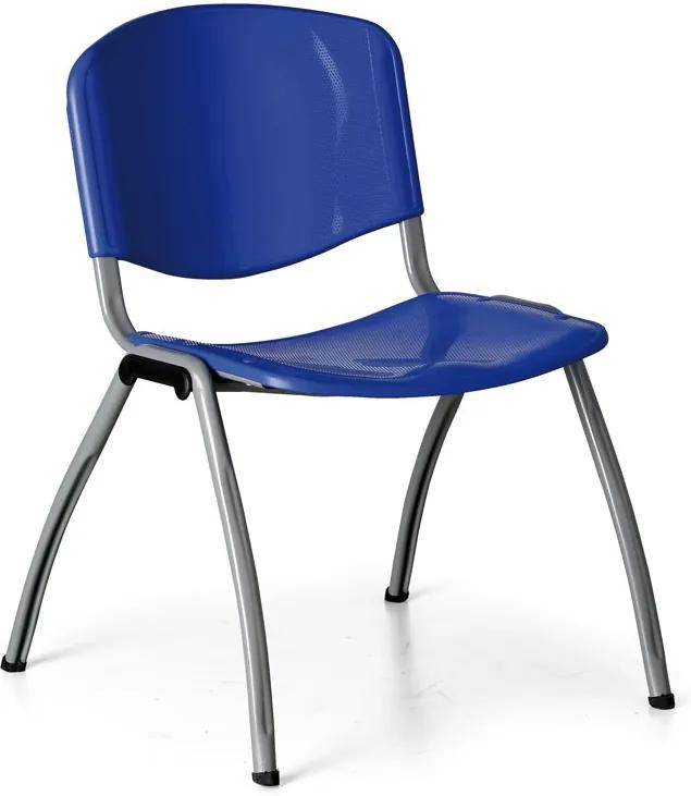 Jedálenská stolička Livorno Plastic, modrá, 3+1 ZADARMO