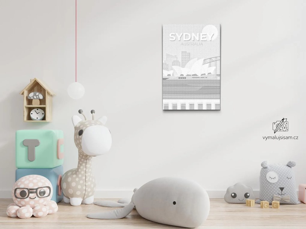 Gario Bodkovanie Sydney, Austrália Rozmery: 80 x 120 cm, Rámovanie: Iba zrolované plátno, Farba bodiek: Červená