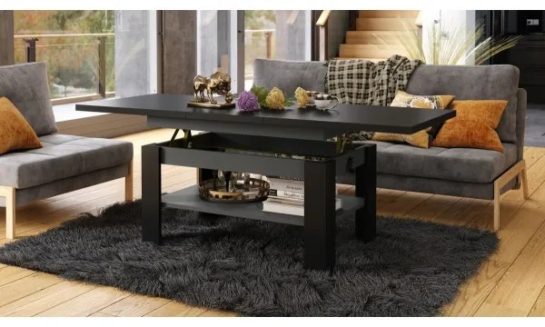 Rozkladací konferenčný stôl so zvíhacou doskou ROY čierna/antracit