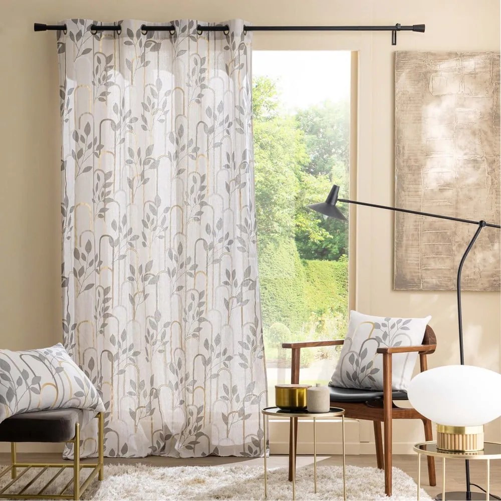 Sivý záves 140x240 cm Roseris – douceur d'intérieur