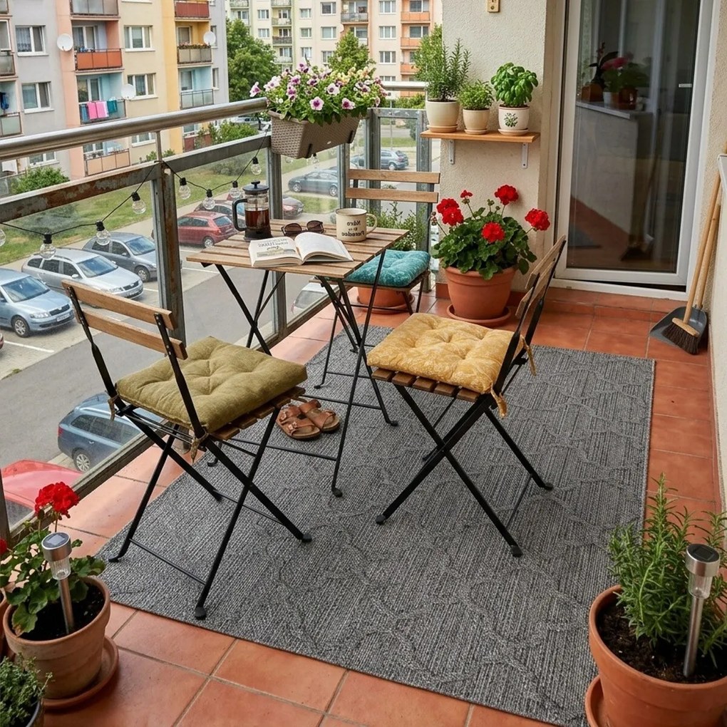 Ayyildiz, Kusový koberec Patara 4951 Grey – na von aj na doma, 160x230, šedá, chodba / predsieň
