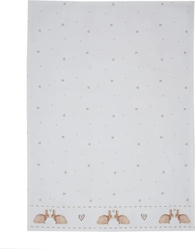 Bavlnená utierka s motívom zajačikov Bunnies in Love - 50*70 cm