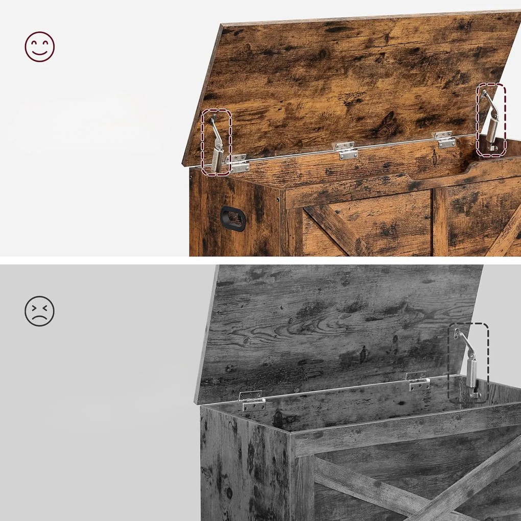 Úložný box s vekom TAYLOR 100x40 cm, rustikálne hnedý