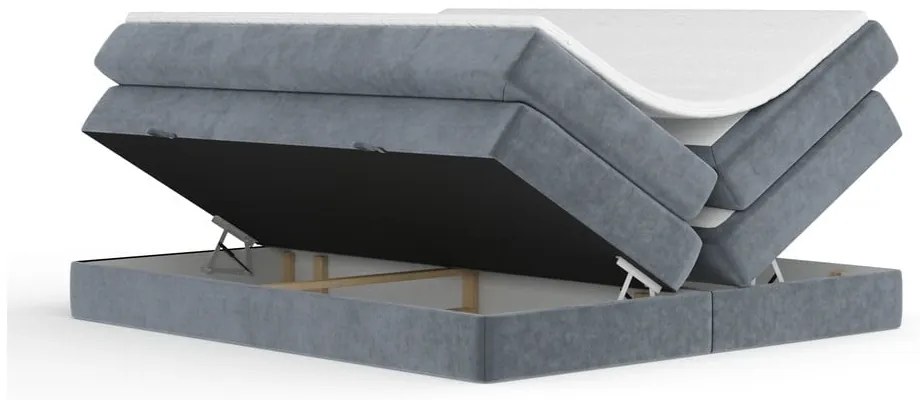 Tmavosivá boxspring posteľ s úložným priestorom/bez čela 160x200 cm Juniper – Maison de Rêve