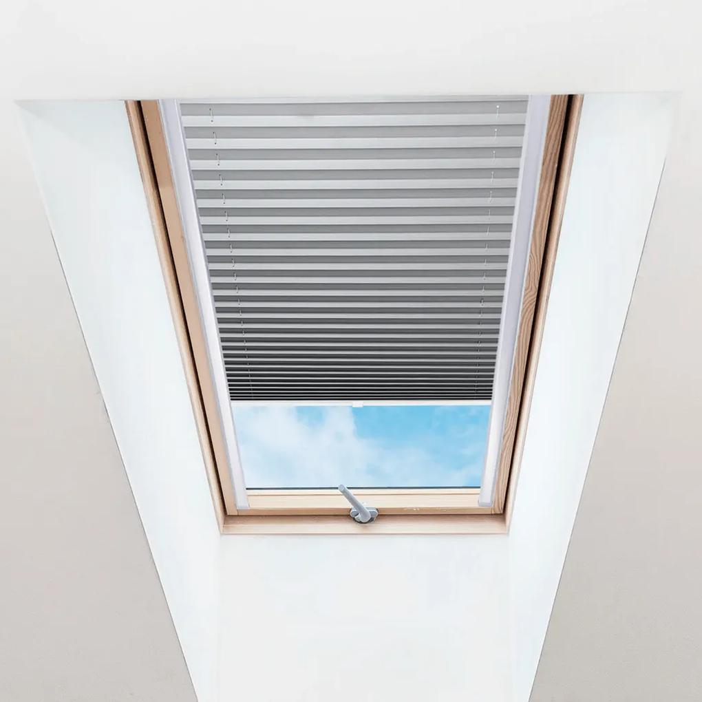 FOA Plisé roleta na strešné okná, Priesvitná, Oceľovo šedá, P 009 , 30 x 140 cm
